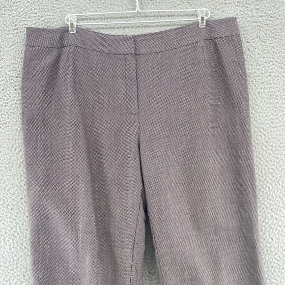Lafayette 148 New York 18 Plus Brown Wool Lined Wide Leg Pockets Office Career - Picture 2 of 12